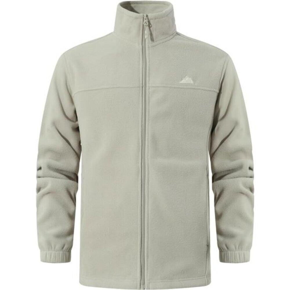 Men's Soft Polar Fleece Jacket with Pockets Lightweight Outdoor Light Grey Color